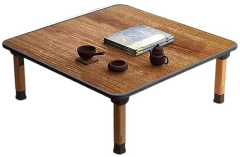 WIKLMOTH Fällbart kvadratiskt japanskt te- och soffbord, lågt bord – fällbart matbord för att sitta på tatami-golvet, sovrum, burspråksfönster och tesalonger (70 x 70 cm)