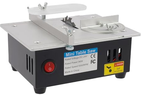 Begoniape Mini Sega Circolare da Tavolo da 63 mm, 96 W, Portatile, Sega Circolare da Tavolo a 45°, 4 Lame, Profondità di Taglio: 15 mm, Per Progetti Fai da Te, Fai da Te, Modello