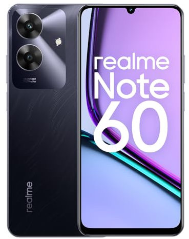 realme Smartphone Note 60 4G 4+128GB, 48-Month ArmorShell Smoothness Warranty, 32MP Super Clear Camera, Eye Comfort Display, 90Hz Refresh Rate 5000mAh Massive Battery, Marble Black