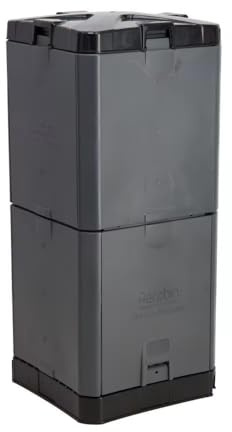 Aerobin Composteur Thermique – Compost Mûr en 3 Mois – Composteur sans Odeur pour Déchets de Cuisine et de Jardin – Système de Compostage Écologique d’Extérieur omposter (Grey)