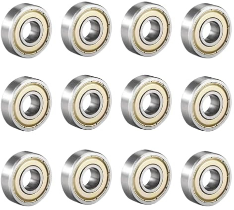 YUVKIN 12 pezzi cuscinetti a sfera in metallo a doppia schermatura, 608ZZ, scanalati di alta qualità, 8x22x7, adatti per rulli, ruote skateboard, longboard, pannelli ondulati