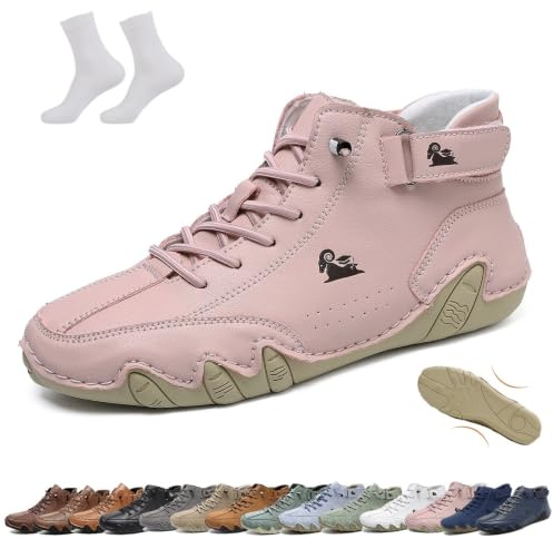 Botas Slip-On de Caña Alta Hechas a Mano for Hombre y Mujer, Zapatos Beck Impermeables Antideslizantes Ligeras Transpirables, Botas Chukka Casual Barefoot for Senderismo Conducción