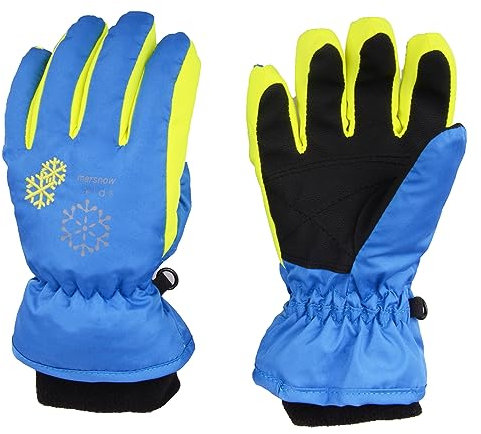 TRIWONDER Kinderhandschuhe, Winddicht und wasserdicht, Fleecefutter, Warme Winterhandschuhe für Skifahren, Snowboard, Outdoor-Sport, Jungen und Mädchen (blau, S (6-8 Jahre))