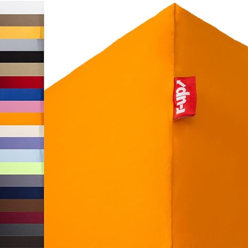 r-up Passt Spannbettlaken 180x200-200x220 bis 35cm Höhe viele Farben 100% Baumwolle 130g/m² Oeko-TEX stressfrei auch für Boxspringbetten (orange)