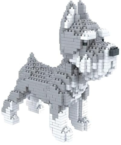 Atomic Building Kit de construcción con Bloques en Miniatura. Figura de Mascota Coleccionable para armar. Coleccionistas Adultos y niños. Perro Schnauzer