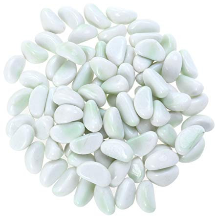 POPETPOP Dekorative Kieselsteine für den Garten, Pflastersteine für Aquarium, Kieselsteine (weiß)