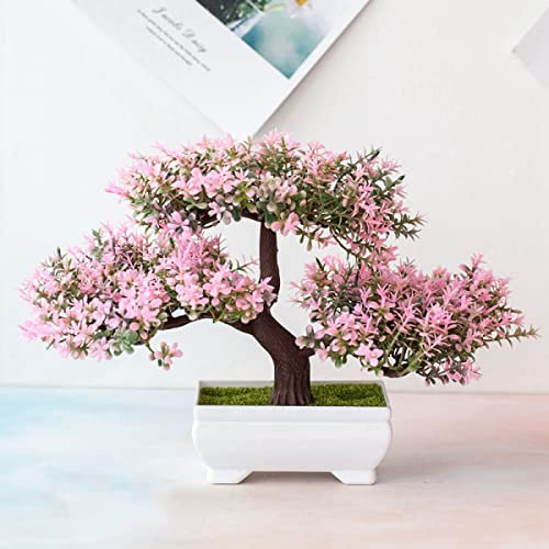 Artificial Bonsai Pine Tree Potted Plant, Simulation Display Ornaments for Home Office DIY Decor