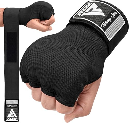 RDX Gel Bandes Boxe Sous Gants, 75CM Longue Poignet, Mitaine MMA Muay Thai, Élastiqué Rembourré Protege Main arts martiaux Sparring Protecteur de Poing, Boxing inner Gloves Hand Wraps, Gants de Frappe
