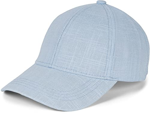 styleBREAKER Cappellino Unisex in Lino | Berretto da Baseball 6 Pannelli Regolabile con Visiera Curva | Cappello Estivo Traspirante con Chiusura in Metallo | Leggero, Comodo & Elegante, Blu Chiaro