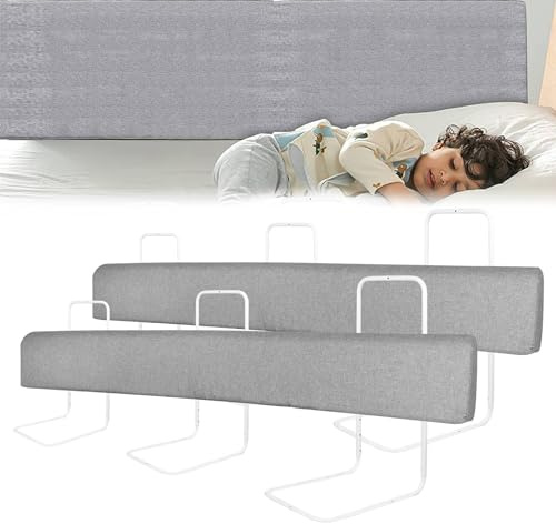 LZQ 2 x griglie di protezione per il letto, protezione per il letto, per bambini, 200 cm, colore grigio