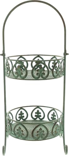 FRANK FLECHTWAREN Etagere Ornamente, Metall Maße: Ablage Ø 26 x 8 cm, GH 67 cm, einfache Selbstmontage