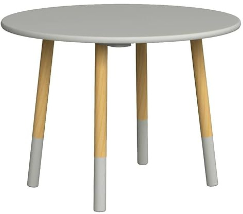 URBNLIVING Kids Wooden Portable Grey Table, Lightweight and Anti-Slip, Round Seat for Toddlers, Small Children, Home Decor for Desk, Nursery, Kitchen, Bedroom, Play Room Furniture