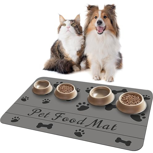 JSTHHTT Tappetino per cani e gatti, Tappetino di Alimentazione dell'animale Domestico,Tappetini Impermeabili di Alimentazione del Cane e del Gatto del Silicone, Tappetino per ciotola 50 x 30 cm