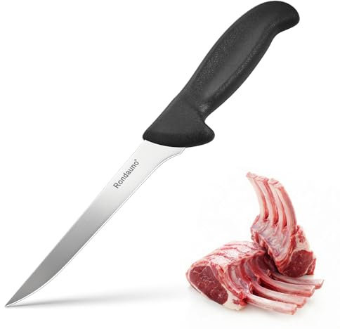 Rondauno Boning Knife, Deboning Knife 6 inch Razor Sharp Semi-Stiff Blade for Meat Cutting, High Carbon Stainless Steel Blades with Ergonomic Non-Slip Handle