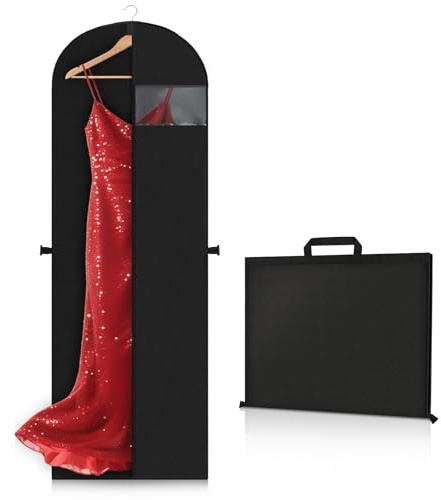 180 x 60 cm Fundas Ropa Plegable, Portatrajes Largos a prueba de Polvo y Humedad, Transpirable Bolsas de Ropa Fundas con Cremallera para Vestidos Largos, Vestido de Novia, Trajes, Abrigos