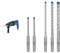 Bosch Professional 06112A3070 Rotary Hammer Drill GBH 2-26 (230 V, SDS Plus, 830 W, in Carrying Case), Navy Blue + 5X Expert SDS plus-7X Hammer Drill Bit Set (for Soft Stone, Hard Stone, Ø 5-10 mm)