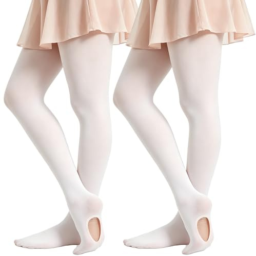 DUCMODA Collants de Danse pour les Filles Convertible Collant pour Ballet Convertible