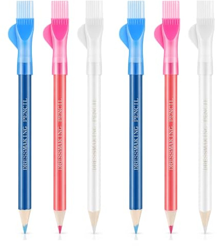 SMNHQQYY 6 Pcs Tailors Chalk Pencils, Sewing Marking Tools, Sewing Accessories Fabric Chalks for Clothing Modification DIY Handicrafts Embroidery Decoration