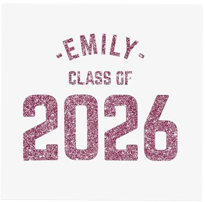 Class of 2026 Personalised Iron-On Transfer | Custom Name Leavers T-Shirt Vinyl | Easy Apply HTV Decal for School Graduation