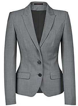GREIFF Größe 42 Corporate Wear Modern Damen Blazer Regular Fit Hellgrau Modell 1424