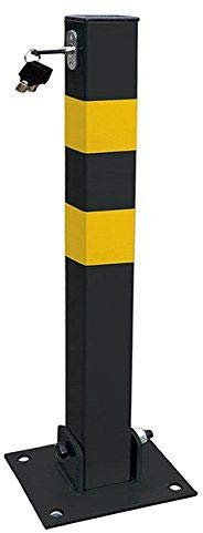 UKB4C Square Heavy Duty Folding Bolt Down Security Parking Post Bollard Entrance Driveway With Lock & Bolts