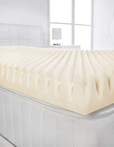 Littens 3 (75mm) Extra Deep European Continental Single Bed Size Visco Memory Foam Mattress Topper Profile, Egg Shell Crate Box, Orthopaedic, Support, Pain Relief (90cm x 200cm) UK Made