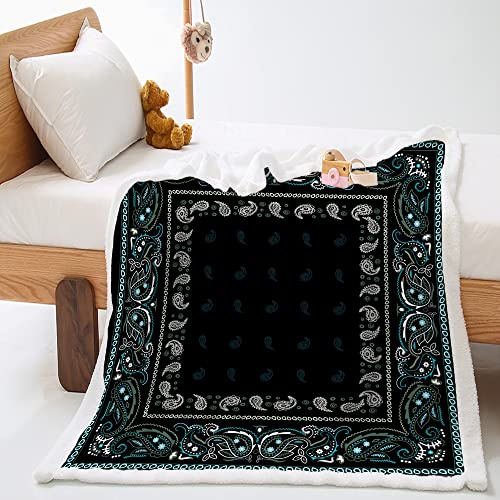 Odot Microfibra Mantas Polar de Sherpa 3D Retro Impreso Cubierta de Cama Suave Acogedora y Cálida Manta Sobrecama Mantas de Sofa para Adultos y Niños (120x90cm,Cachemir)