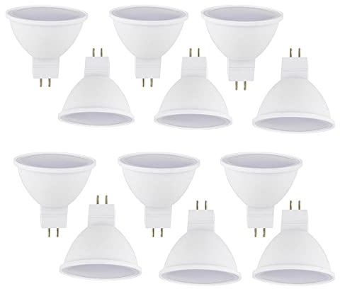 OUKAIDE Pack 12 Bombillas LED MR16 GU5.3 6W blanca cálida 3000K reflector MR16 equivalente a 60W, reflector de foco LED GU5.3 MR16 600lm AC 85-265V no regulable
