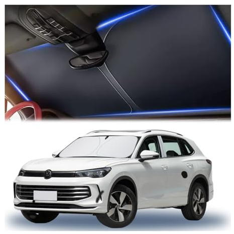 Parasole per parabrezza auto, 240T ispessito, parasole per bloccare il 99% della luce solare e del calore, copertura estiva essenziale per auto, camion, SUV