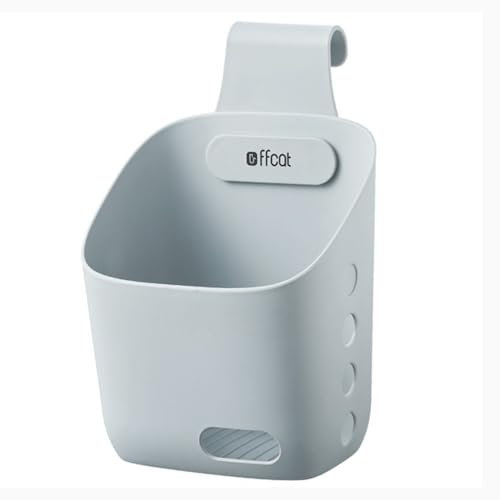 Petit panier suspendu en plastique avec crochets, peu encombrant, petit panier suspendu, avec crochets, trou de drainage, jardinière à suspendre pour salle de bain, cuisine, dortoir (gris petit)