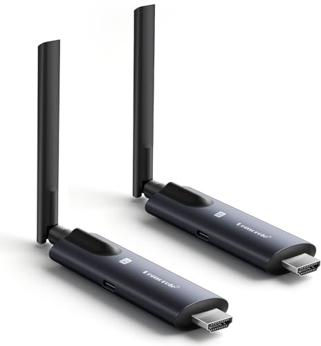 Trasmettitore HDMI wireless e 2 ricevitori, Lemorele 1080P – Trasmissione wireless HDMI, supporta 1 trasmettitore per 4 ricevitori. Streaming video massimo da laptop, fotocamera o TV box a HDTV