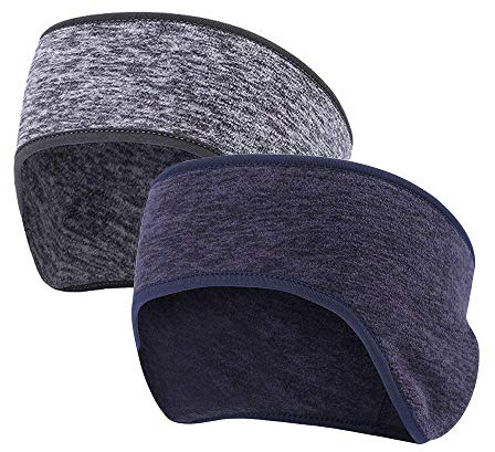 Amasawa 2 Piezas Cinta para el Pelo Orejeras,Stretchy Winter Headband Térmico Diadema Invierno Calentador de Orejas para Hombres Mujeres Corriendo Deportes