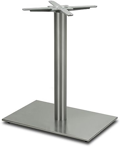 Dublino Premium Tischgestell Edelstahl- PD7095inox | matt satiniert | Höhe 73 cm | Bodenplatte Ø45 cm | max. Tischplattengröße 120x80 cm | Ideal für Esstische