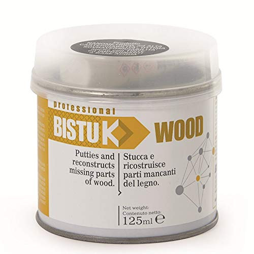 Holzspachtel mit 2 Komponenten Polyester + Katalysator Bistuk Holz - Nussbaum dunkel, 125 ml