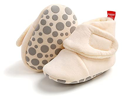 Stivaletti Neonato, Stivaletti Bambine Stivali Invernali per Neonato Unisex Scarpe Primi Passi Bambina Inverno Caldo Fondo Morbido Carina Stivali Anti Scivolo Stivali 0-18 Mesi (I Cachi, 6_Months)