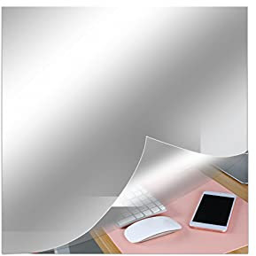 DRYEN 4 fogli autoadesivi in acrilico a specchio, 50 x 40 cm, flessibili, non in vetro, piastrelle a specchio per la decorazione della parete della casa e della camera da letto