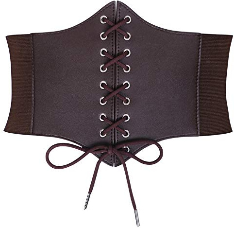 JASGOOD Women’s Elastic Costume Waist Belt Lace-up Tied Waspie Corset Belt for Women
