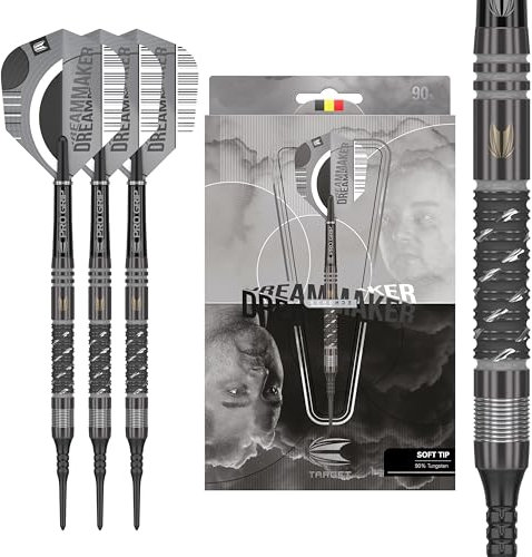 Target Darts Dimitri Van Den Bergh x Echo 90% Wolfram dartpfeile mit kunststoffspitze 20g – Soft Tip Dart Set, Player Edition Dimi Dart Set, Pixel Tip Darts