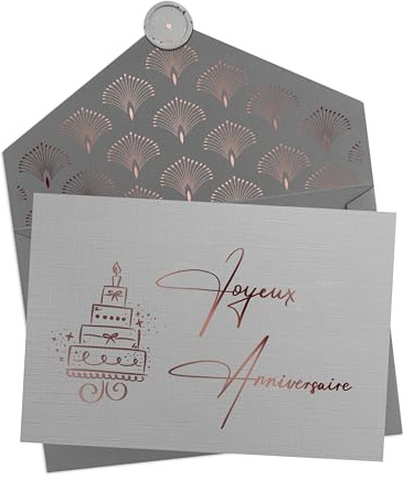 Joli Coon Carte anniversaire Joyeux Anniversaire avec enveloppe et sceau de cire - Happy Birthday Carte