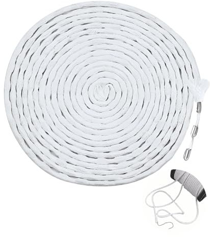 DALAETUS 5m Curtain Heavy Lead Weight Tape, Elegant Curtain Lead Wire for Mosquito Net Gauze, suitable Outdoor and Weighting Curtains (White)