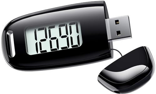 TAZUZFLA 3D Pedometer for Walking, Simple Walking Step Counter with Removable Clip and Strap, USB Rechargeable Step Tracker with Backlight, Accurate Step Counter for Men Women Kids Seniors