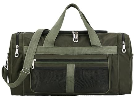 Seesäcke für Reisen, 65 l, Handgepäck, faltbar, Übernachtungstasche, für Männer und Frauen, Wochenendreisen, Seesack mit Schuhfach, schwarz, Freizeitgepäck (grün, Einheitsgröße)