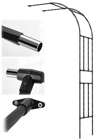 LJDJRHXH Arche De Jardin Demi-latérale, 0.6 0.9 1.2 1.5 1.8 2.2 2.4 2.6 3.0 m Tonnelle De Rosiers Métal Robuste, Treillis Pergola Demi-Arc pour Plantes Grimpantes, Support Vigne(L2.6m x H2.7m)