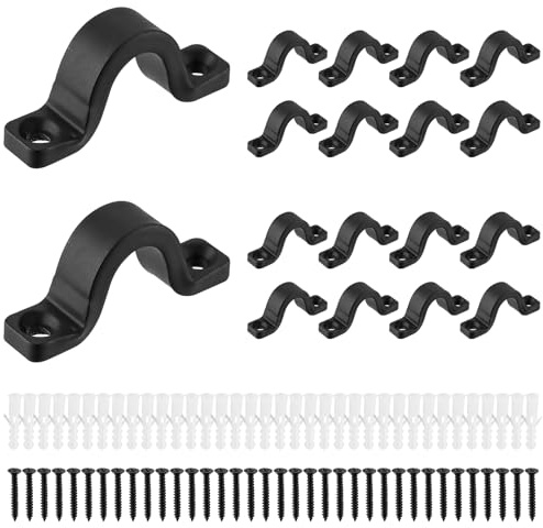 HonQiShiMY 18 Pcs Crochets métal Forme U en, Plaque à Oeillets pour Plaque à Oeil, Pontet Crochets, Piton à Visser Lourde à Œillet Crochet, Anneau de Fixation en pour Plafond Mural Balançoire Hamac