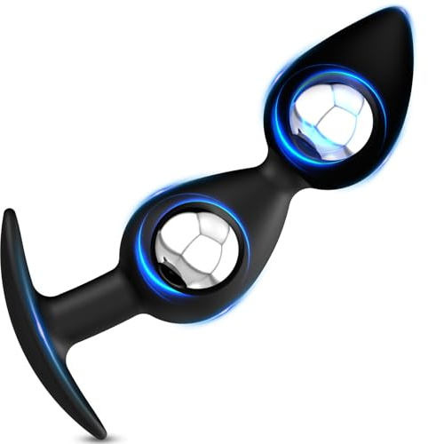 BDSMYEE Silikon Anal Plugs, Analkugeln mit Eingebauter Stahlkugel, Anal Beads SM Masturbator Prostata Stimulator Analspielzeuge Erotisches Sexspielzeug für Männer Frauen Paare (2 Perlen)