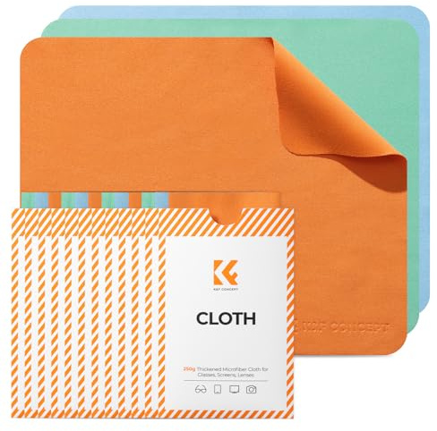 K&F CONCEPT Chiffons de Nettoyage en Microfibre, Chiffons Microfibre, Chiffon Lunettes de Vue, Lunettes, Appareils Photo, Casques VR/AR, Tablettes, Lentilles et Écrans, 12 PCS, 15 x 18 cm