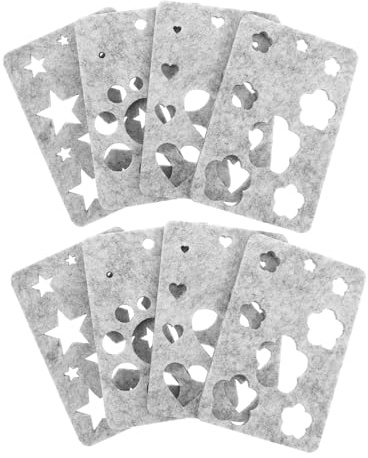 Anneome Juego De 10 Moldes de Fieltro de Lana para Manualidades Plantillas de Aplicación con Formas de Corazón y Flor Kit de Moldes para Fieltro de Aguja