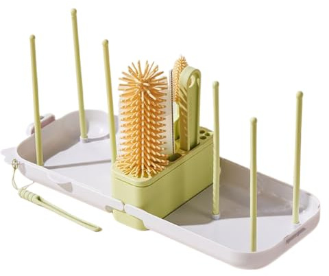 Set de Brosses pour Biberons | Set de Nettoyage pour Biberons avec Boîtier de Rangement,Nettoyeur Portable Séchant Pliable Rack Vertical pour Camping Avion - pour Alimentation Camping Cuisine