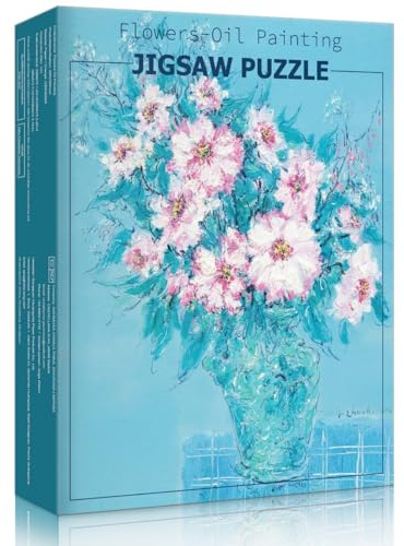 HUADADA Pussel 500 delar, Klassiska Pussel - Konstutställning - Pusselspel för hela familjen, gåvor för kvinnor, gåvor för män (Blooming Flowers)