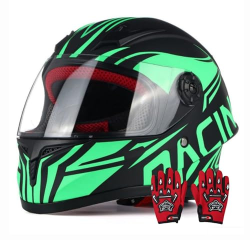 DOT-Godkänd Barnmotorcykelhjälm, Gokart-Elscootermopedhjälmar, Barnpojkar-Flickor-Dirtbike-Fyrhjuls-ATV-Hjälm För 3-14 År Gamla D 7,S/(47~58cm)